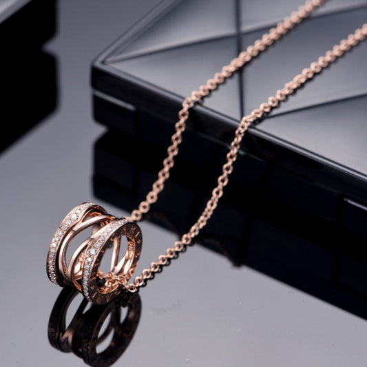 [Love's Uplift]ZERO 1 PINK GOLD DIAMOND OPEN NECKLACE