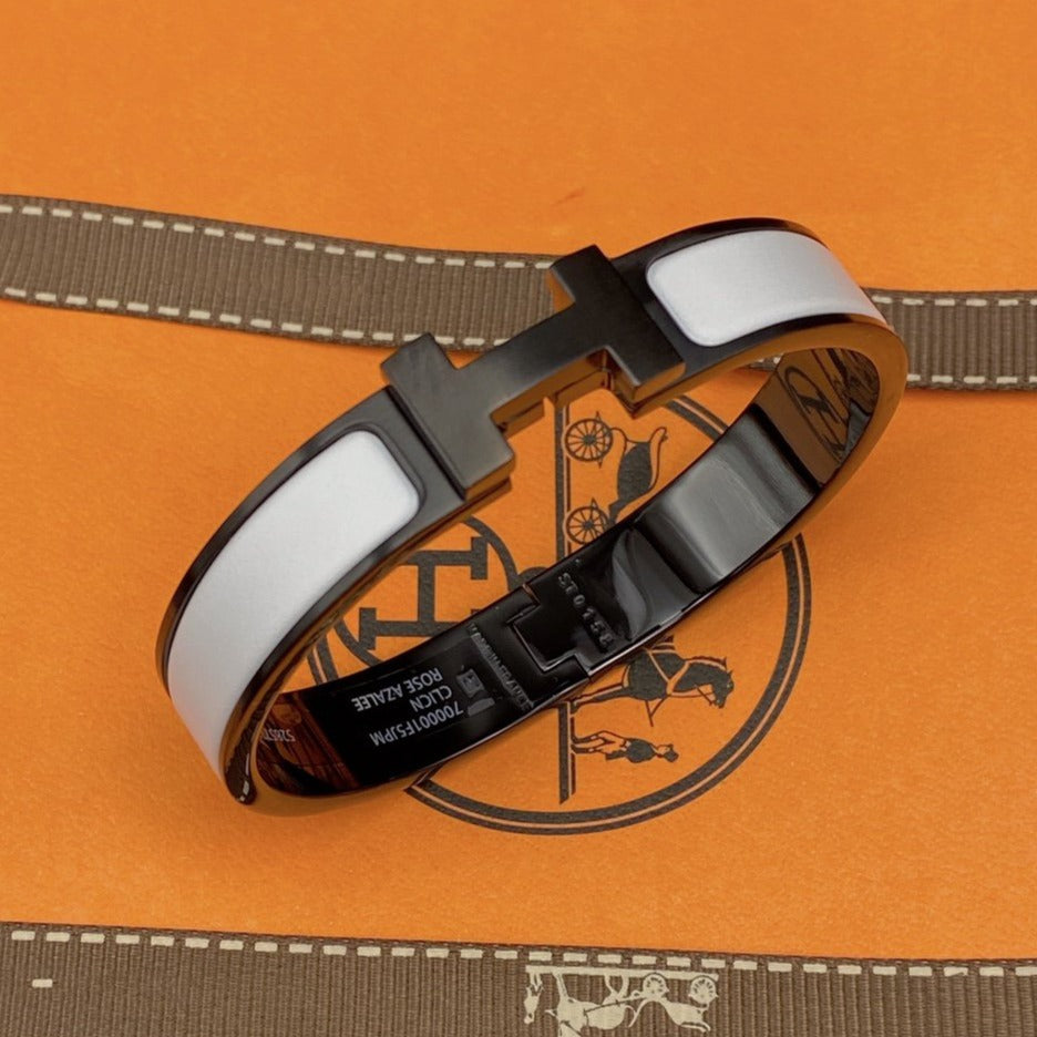[Love's Uplift]H BRACELET 12MM BLACK WHITE CERAMIC