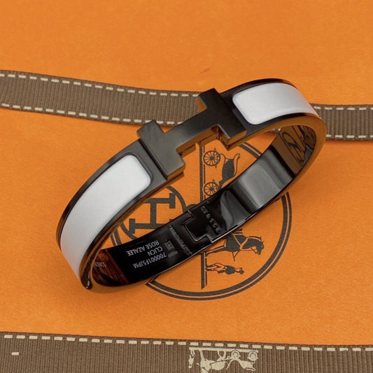 [Love's Uplift]H BRACELET 12MM BLACK WHITE CERAMIC