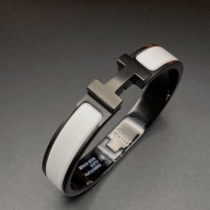 [Love's Uplift]H BRACELET 12MM BLACK WHITE CERAMIC