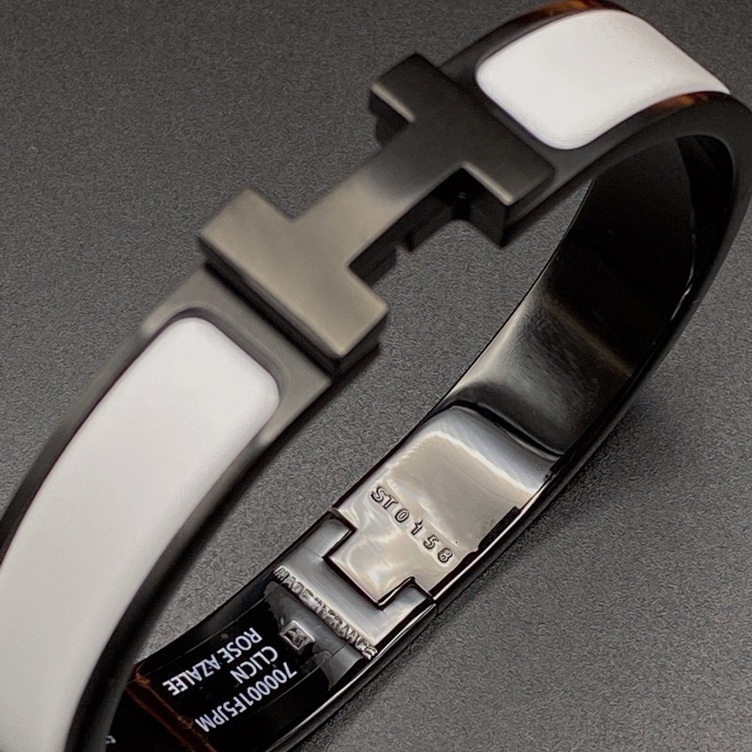 [Love's Uplift]H BRACELET 12MM BLACK WHITE CERAMIC