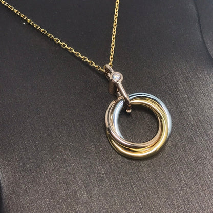 [Love's Uplift]TRINITY SILVER GOLD PINK GOLD NECKLACE