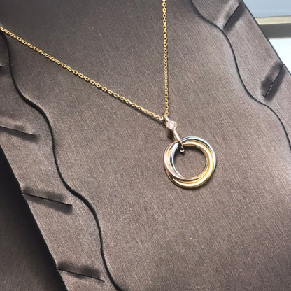 [Love's Uplift]TRINITY SILVER GOLD PINK GOLD NECKLACE