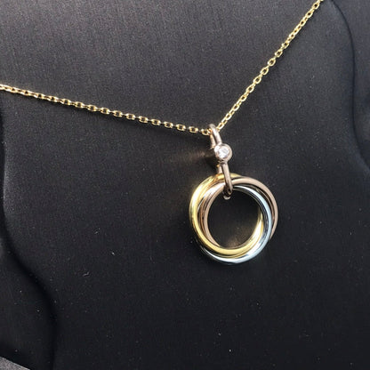 [Love's Uplift]TRINITY SILVER GOLD PINK GOLD NECKLACE