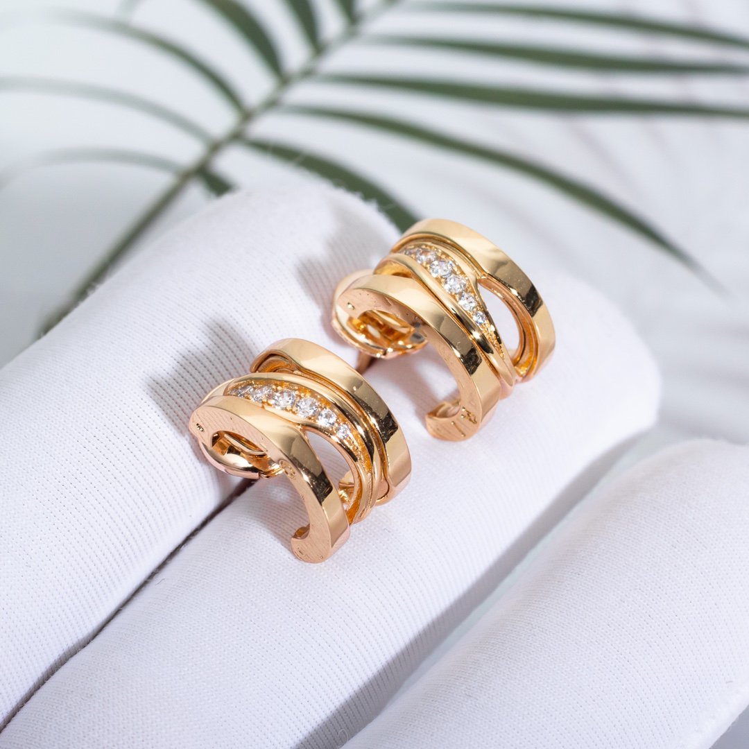 [Love's Uplift]ZERO 1 PINK GOLD DIAMONDS EARRINGS
