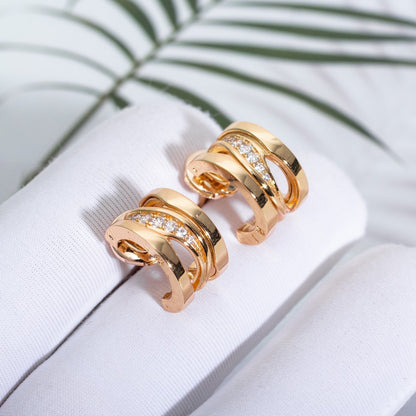 [Love's Uplift]ZERO 1 PINK GOLD DIAMONDS EARRINGS