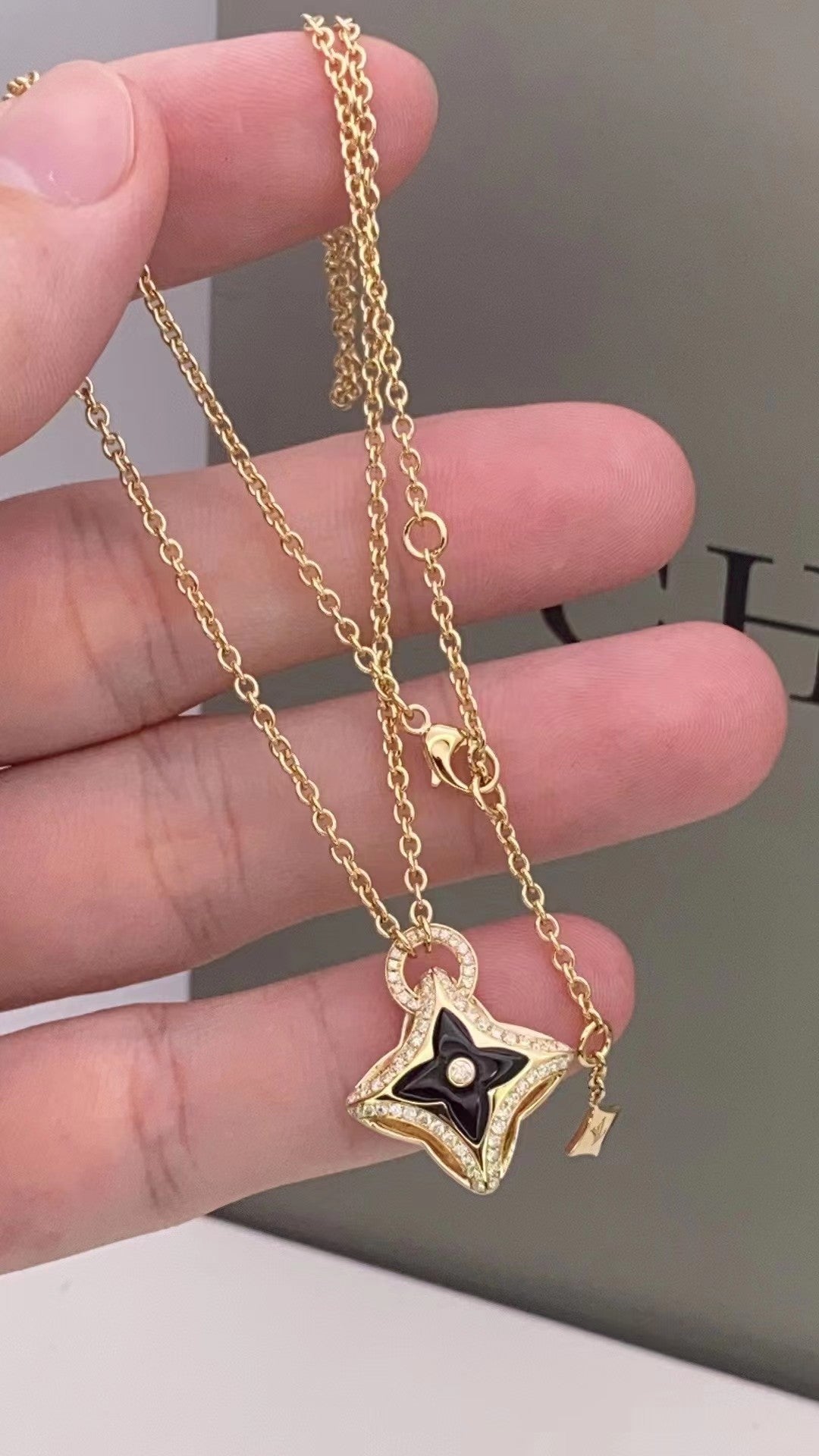 [Love's Uplift]STAR PEDANT PINK GOLD DIAMOND NECKLACE