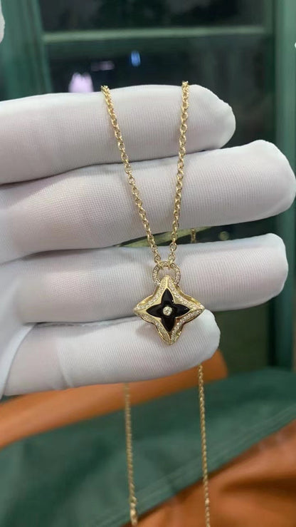 [Love's Uplift]STAR PEDANT PINK GOLD DIAMOND NECKLACE