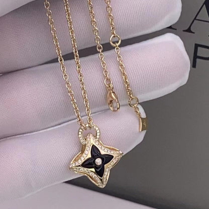 [Love's Uplift]STAR PEDANT PINK GOLD DIAMOND NECKLACE