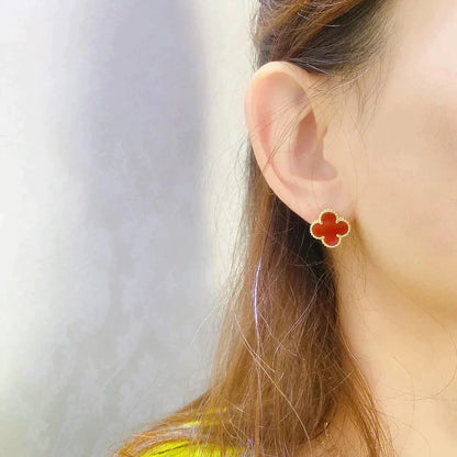 [Love's Uplift]CLOVER MEDIUM 1 MOTIFS CARNELIAN  EARRINGS
