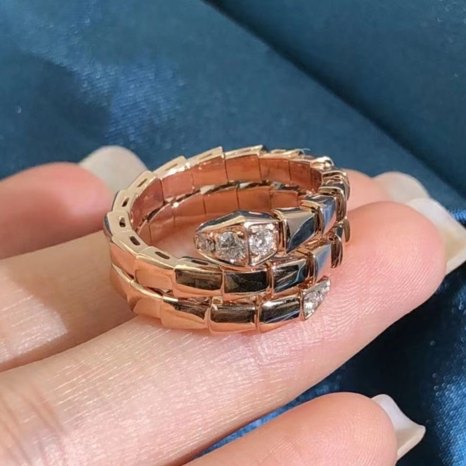 [Love's Uplift]SERPENTS DOUBLE ROW DIAMOND RING