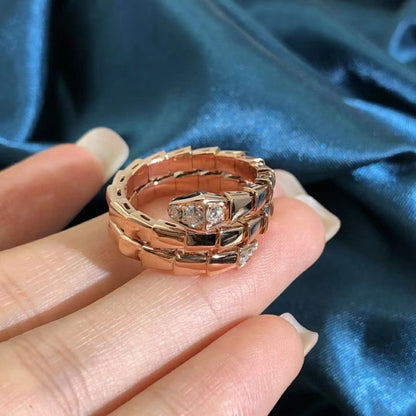 [Love's Uplift]SERPENTS DOUBLE ROW DIAMOND RING