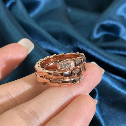[Love's Uplift]SERPENTS DOUBLE ROW DIAMOND RING