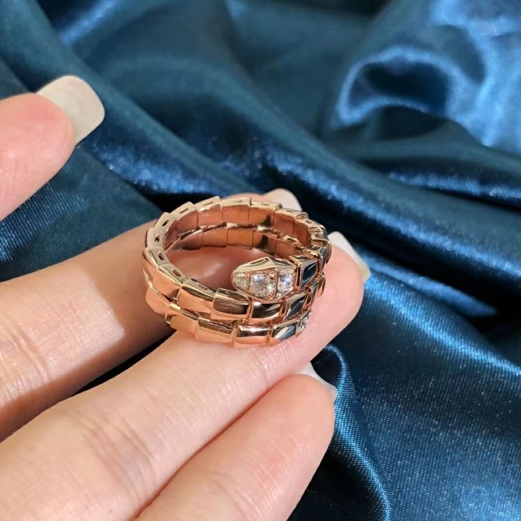 [Love's Uplift]SERPENTS DOUBLE ROW DIAMOND RING