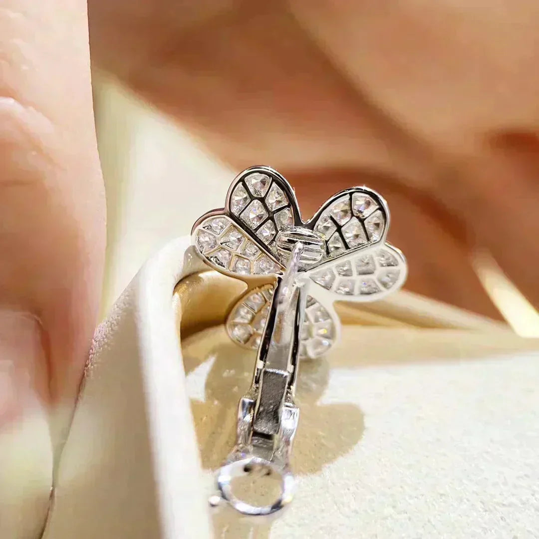 [Love's Uplift]CLOVER COMOS DIAMOND EARRINGS SILVER