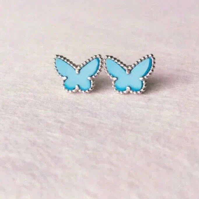 [Love's Uplift]BUTTERFLY TURQUOISE EARRINGS SILVER