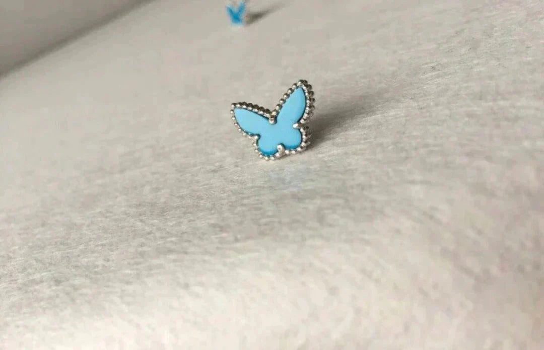 [Love's Uplift]BUTTERFLY TURQUOISE EARRINGS SILVER