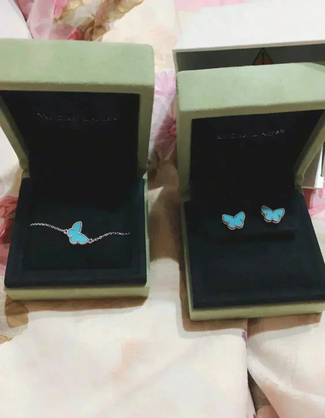 [Love's Uplift]BUTTERFLY TURQUOISE EARRINGS SILVER
