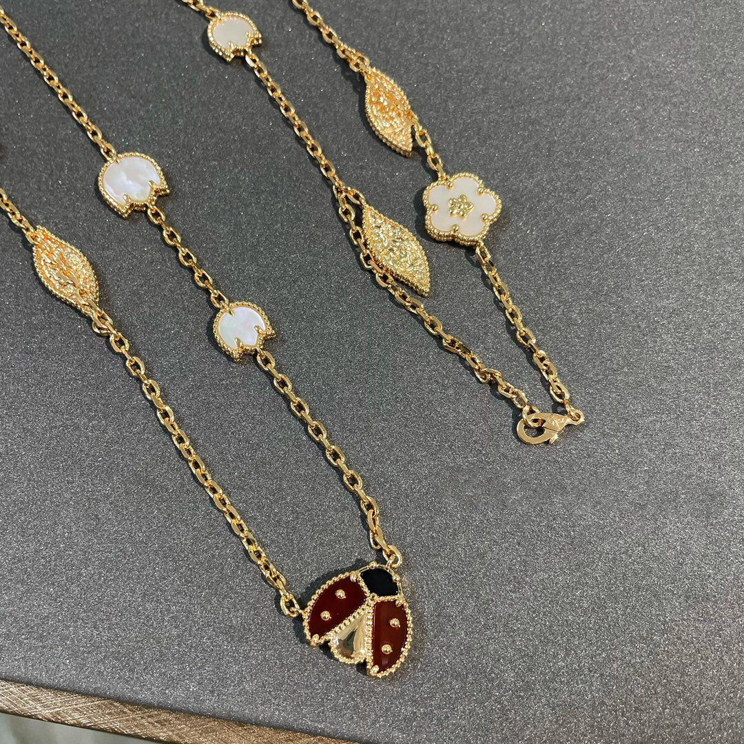 [Love's Uplift]LUCKY SPRING 15 MOTIFS GOLD NECKLACE