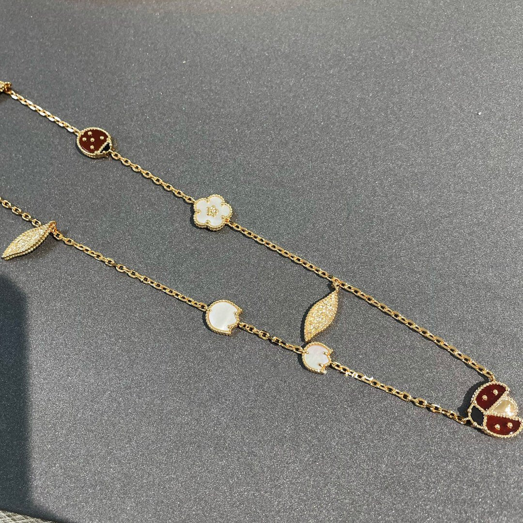 [Love's Uplift]LUCKY SPRING 15 MOTIFS GOLD NECKLACE