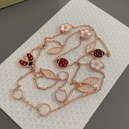 [Love's Uplift]LUCKY SPRING 15 MOTIFS ROSE GOLD NECKLACE