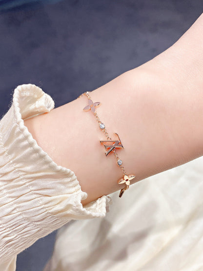 [Love's Uplift]STAR AND SUN 7 MOTIFS GOLD BRACELET