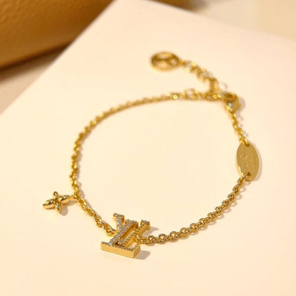 [Love's Uplift]LOGO STAR MOTIF GOLD BRACELET