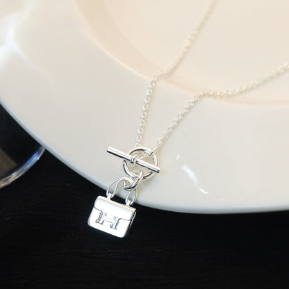 [Love's Uplift]POP H PEDANT SILVER NECKLACE