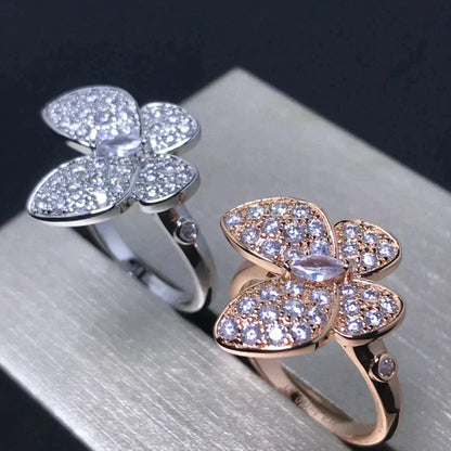 [Love's Uplift]BUTTERFLY PINK GOLD DIAMOND RING