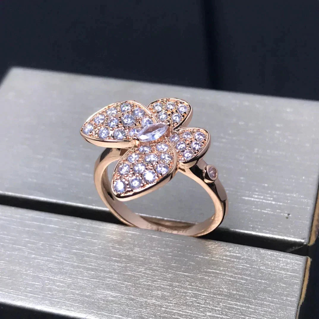 [Love's Uplift]BUTTERFLY PINK GOLD DIAMOND RING