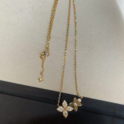 [Love's Uplift]STAR BLOSSOM NECKLACE PINK GOLD DIAMONDS