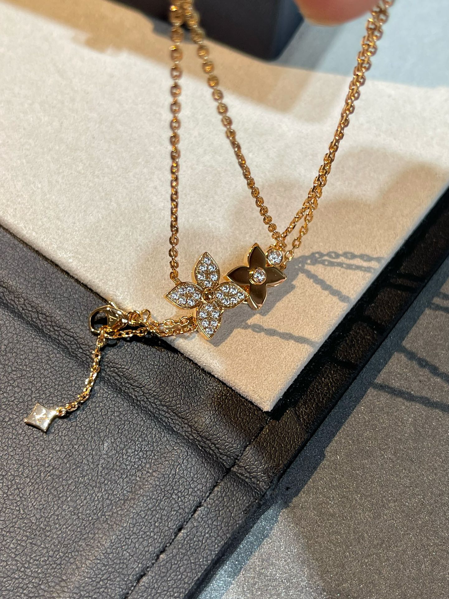[Love's Uplift]STAR BLOSSOM NECKLACE PINK GOLD DIAMONDS