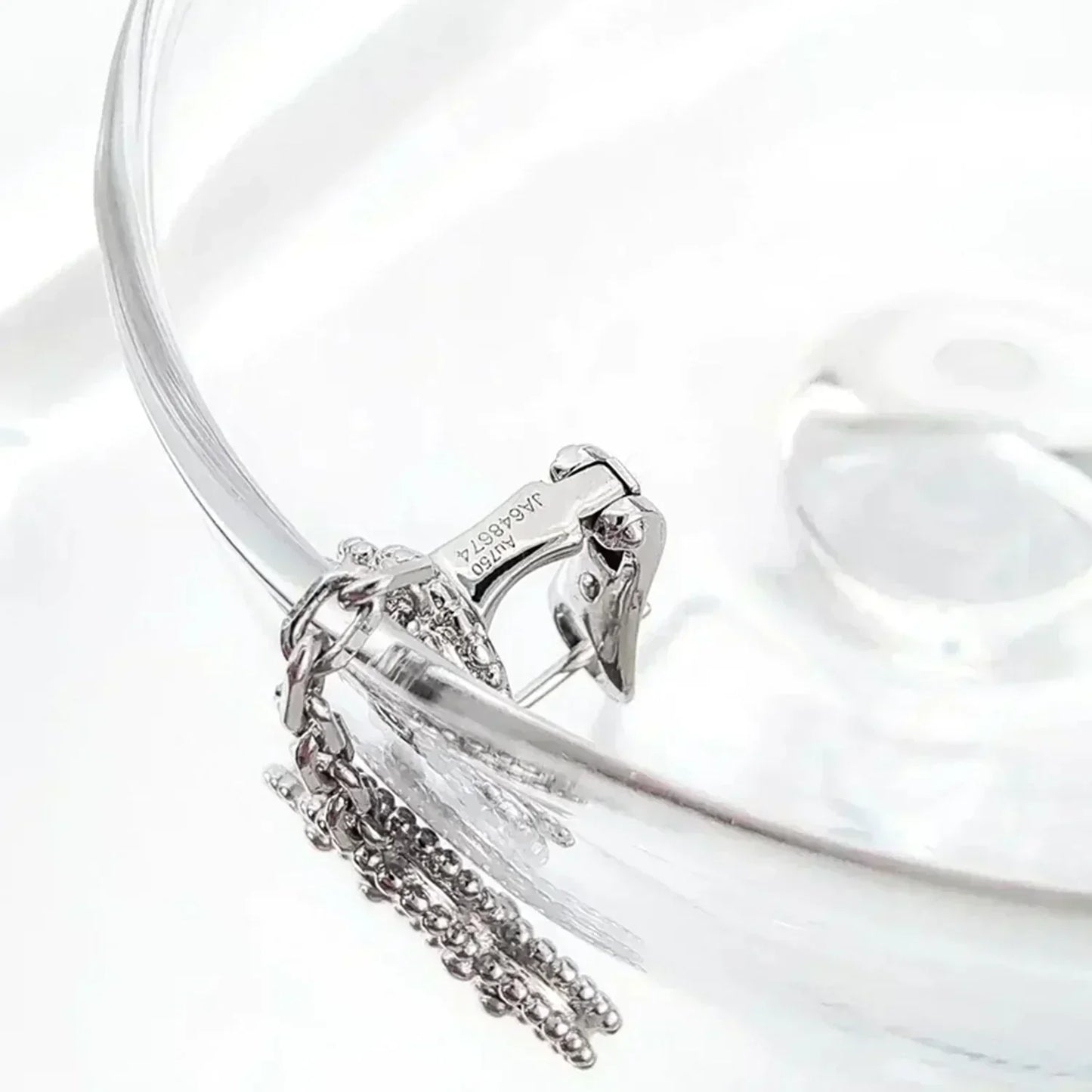 [Love's Uplift]CLOVER 2 MOTIFS  DIAMOND ONYX EARRINGS SILVER