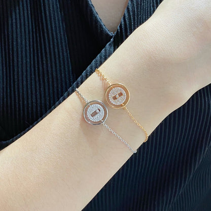 [Love's Uplift ]LUCKY MOVE DIAMOND PAVED BRACELET