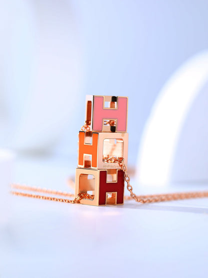 [Love's Uplift]H CAGE PINK GOLD NECKLACE