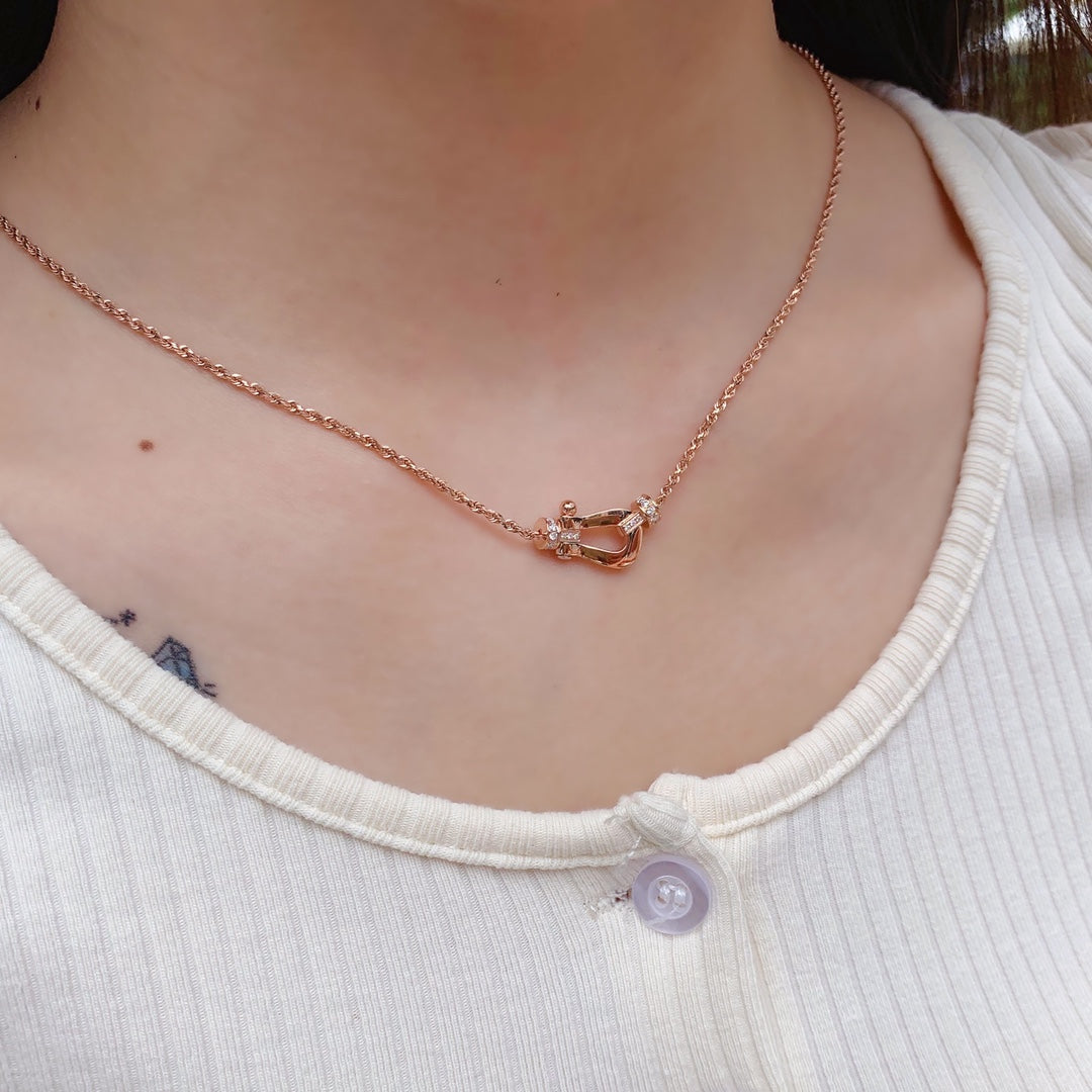 [Love's Uplift]FORCE 10 PINK GOLD DIAMOND NECKLACE