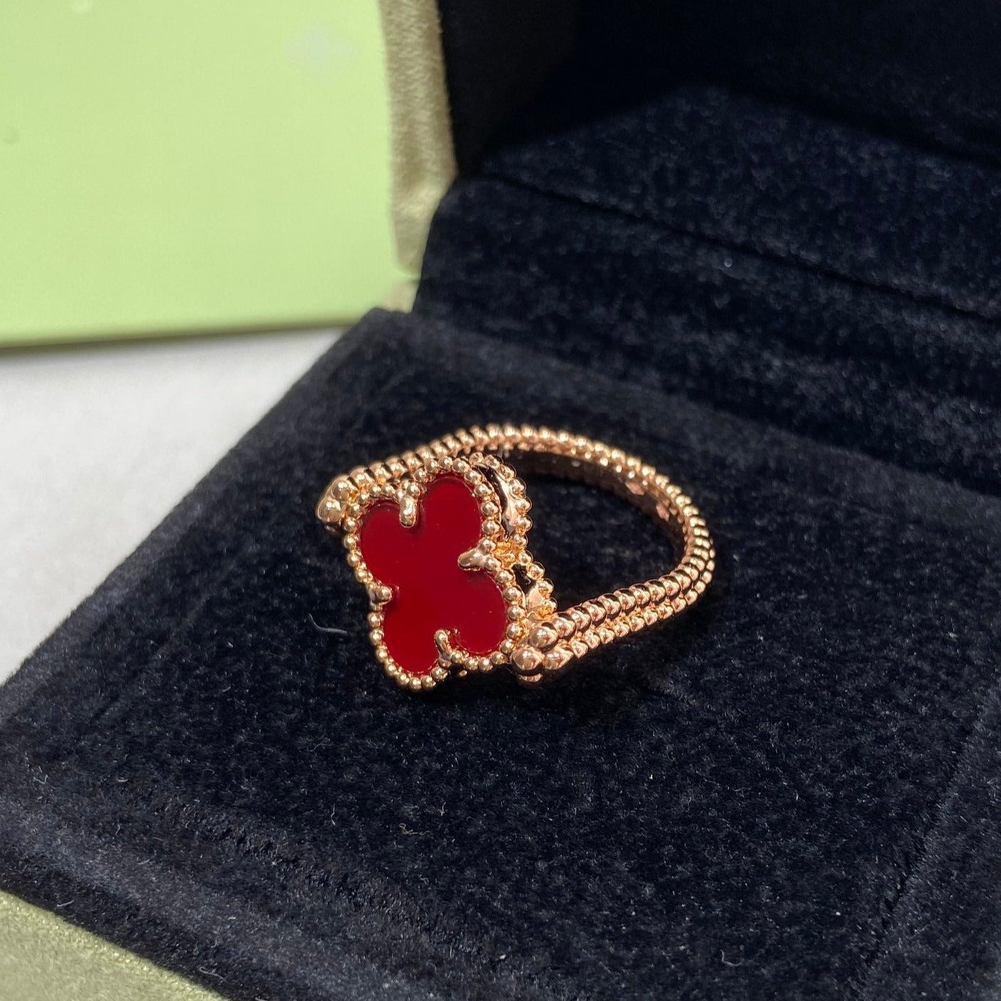 [Love's Uplift]CLOVER RIVERSIBLE ROSE GOLD RING