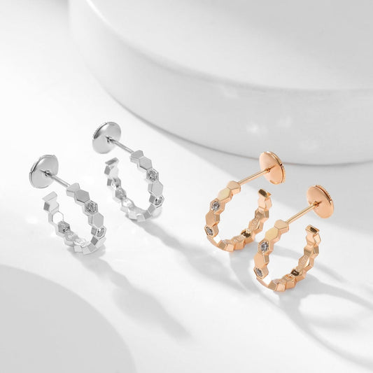 [Love's Uplift]BEE LOVE DIAMOND HOOP EARRINGS