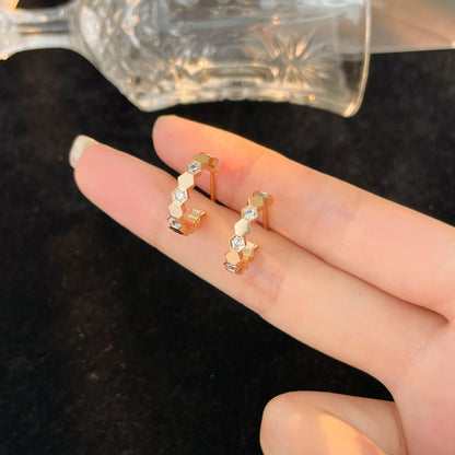[Love's Uplift]BEE LOVE DIAMOND HOOP EARRINGS