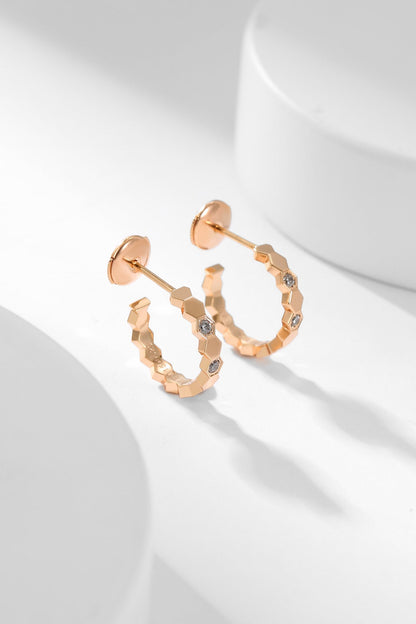 [Love's Uplift]BEE LOVE DIAMOND HOOP EARRINGS