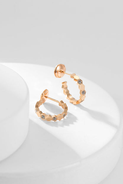 [Love's Uplift]BEE LOVE DIAMOND HOOP EARRINGS