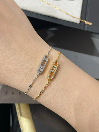 [Love's Uplift] LOVE & JUSTE Baby Move Diamond Bracelet Stack Set