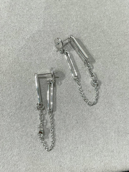 [Love's Uplift]CHAINE CHAOS DIAMOND DROP EARRINGS