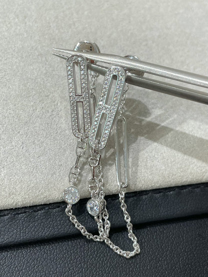 [Love's Uplift]CHAINE CHAOS DIAMOND DROP EARRINGS