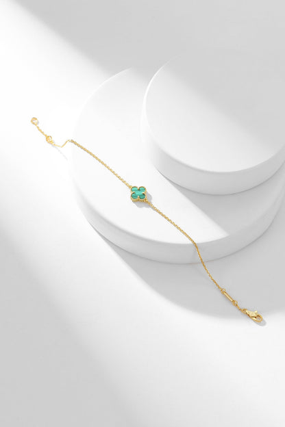 [Love's Uplift]CLOVER BRACELET MALACHITE 1 MOTIF