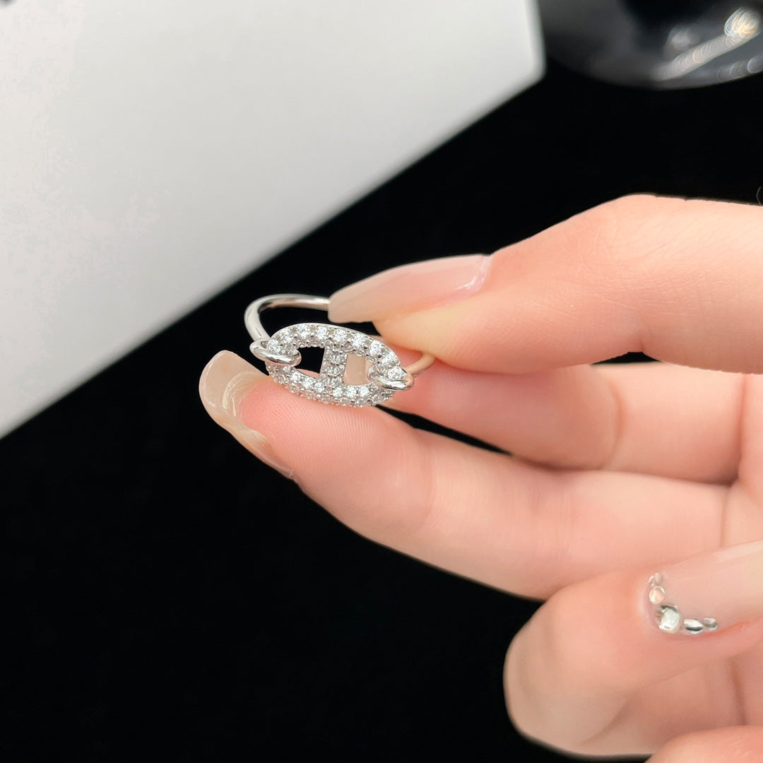 [Love's Uplift]RONDE SMALL SILVER DIAMOND RING