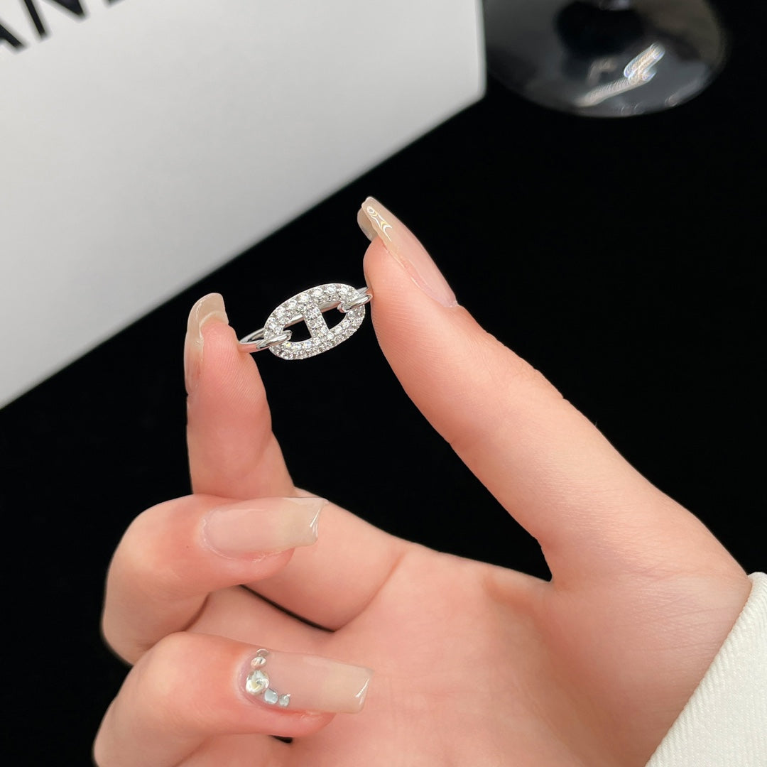 [Love's Uplift]RONDE SMALL SILVER DIAMOND RING