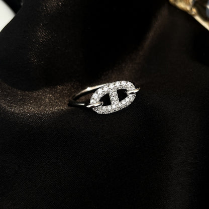 [Love's Uplift]RONDE SMALL SILVER DIAMOND RING