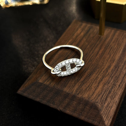 [Love's Uplift]RONDE SMALL SILVER DIAMOND RING