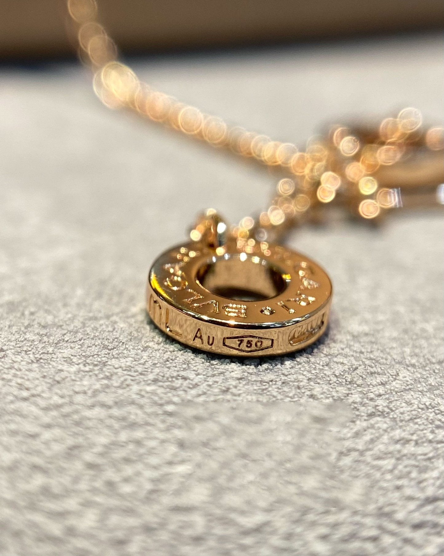 [Love's Uplift]DREAM MALACHITE DIAMOND PAVED PINK GOLD NECKLACE